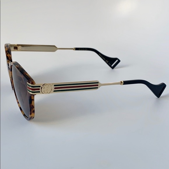 Gucci Sunglasses GG0586SA 004 Havana/Gold/Brown - Picture 6 of 8